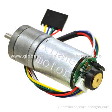25mm Geared Motors with 48CPR Encoder and Used in Robot, 6 to 24V DC
